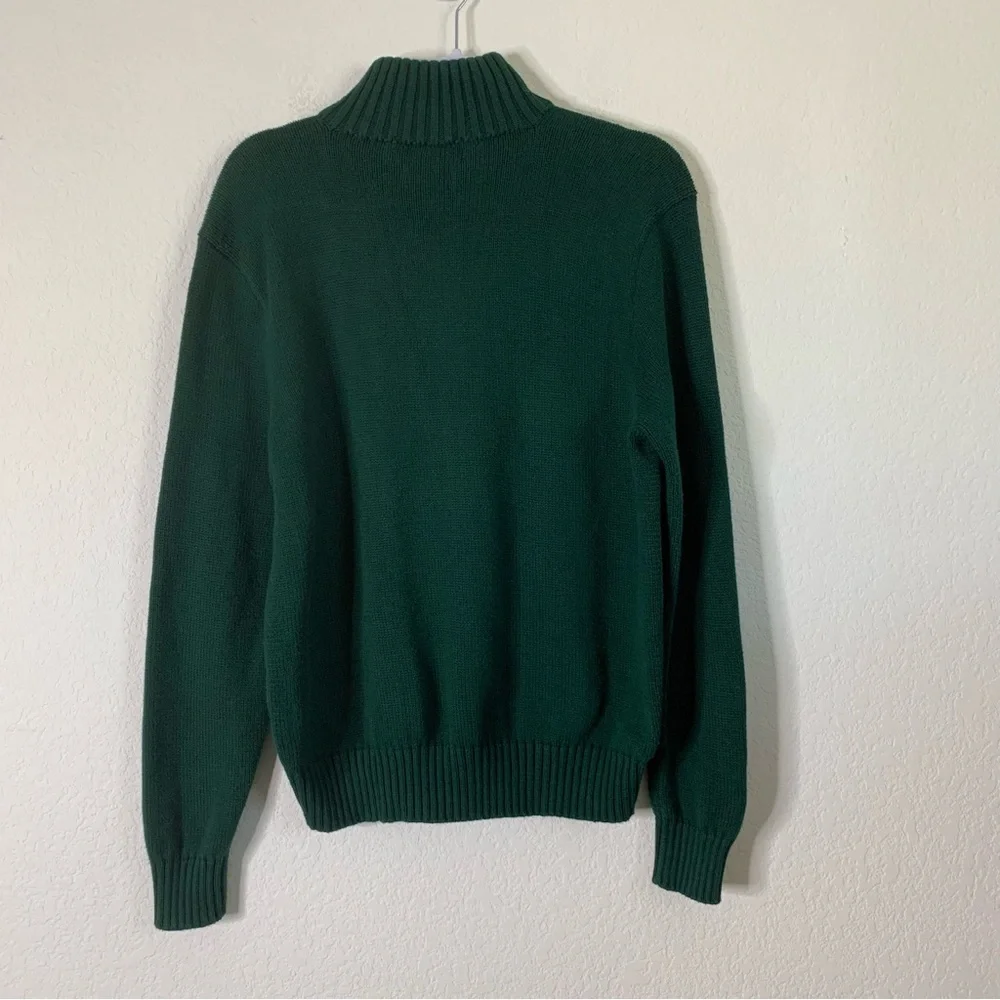 Polo Ralph Lauren Mens green 100% cotton 1/4 pull over sweater L